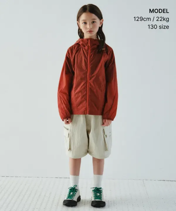 Ветровка из шифона, City Leisure, Musinsa Standard Kids, оранжевый — фото 3