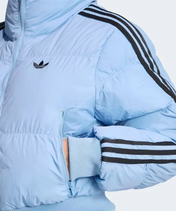 Укороченный пуховик с синтетическим наполнителем, Adidas, пепельно-голубой — фото 4