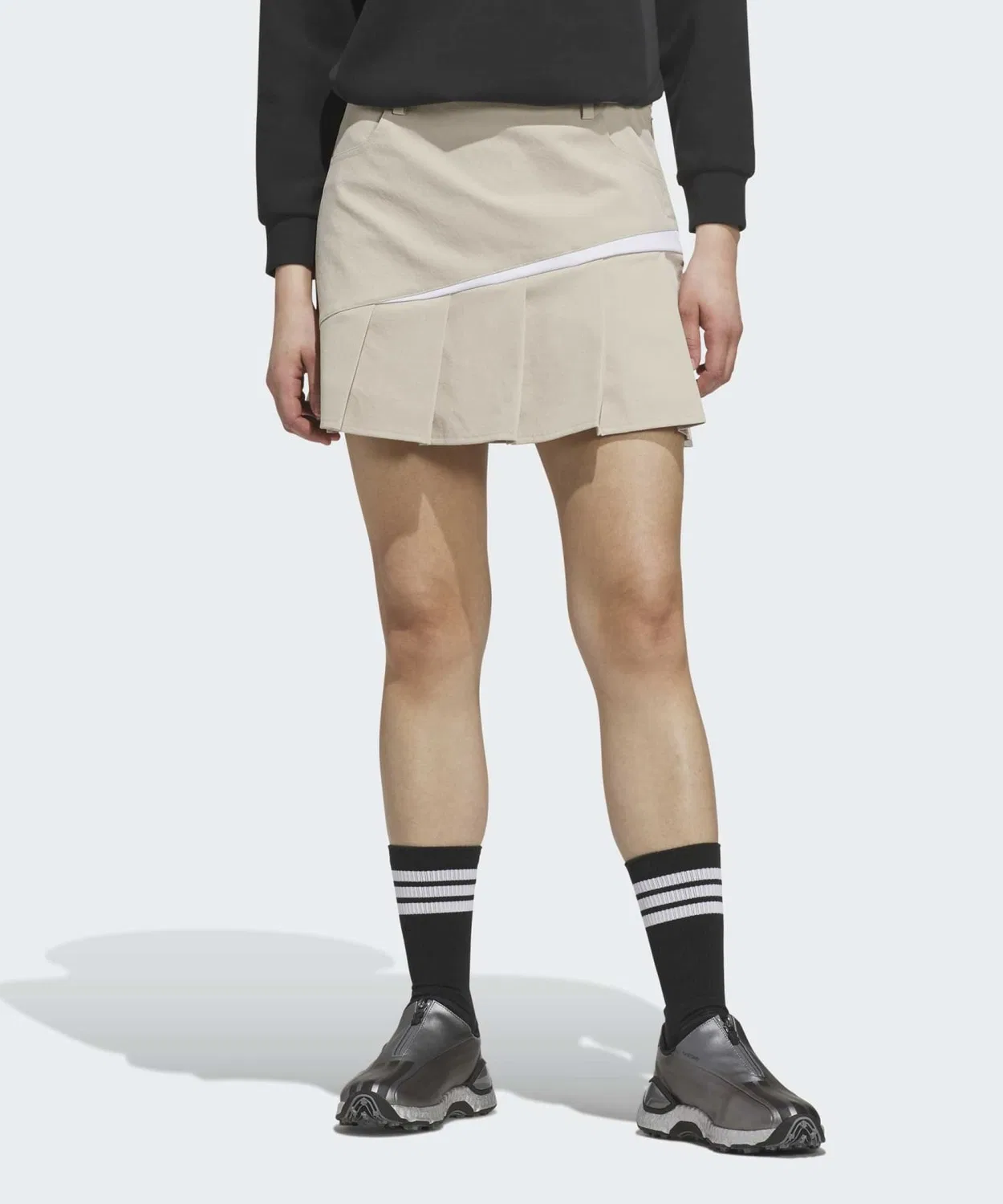 Женская юбка-плиссе из твила с длиной 78 см Twistweave Pleats Adidas, Beige