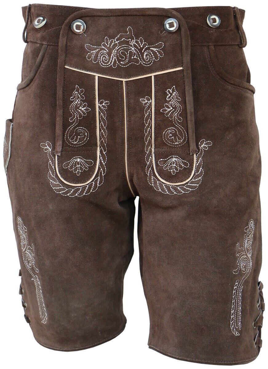 

Традиционные кожаные брюки La ChasseВ "Wörgl" с вышивкой и подтяжками, короткие Oefele