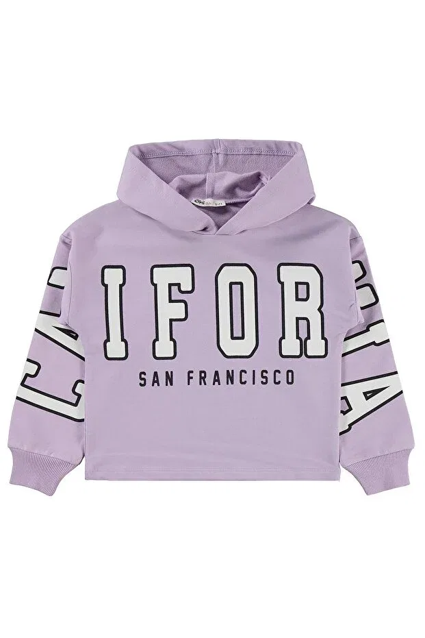 Детский спортивный костюм для девочек с вышивкой California Civil Girls, Lilac — фото 3