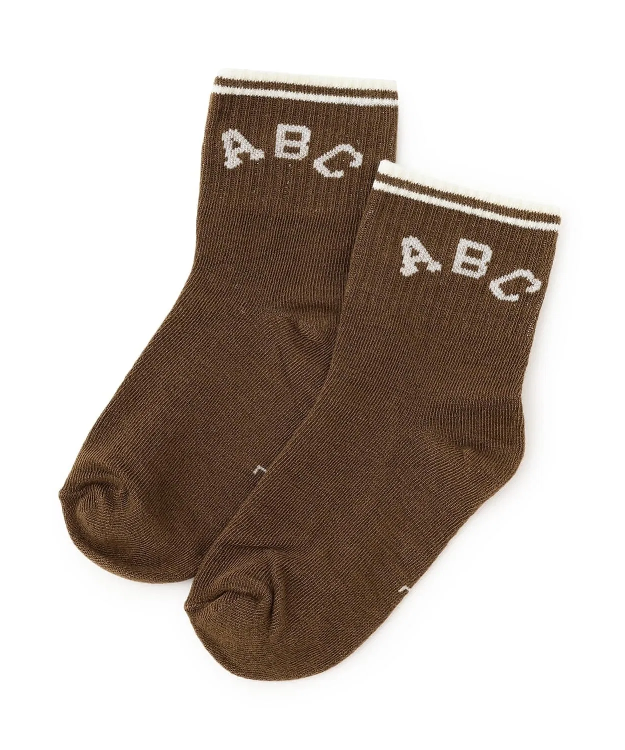 Детские носки с линиями, модель Line Assort Crew Socks, b・ROOM, Mocha — фото 3