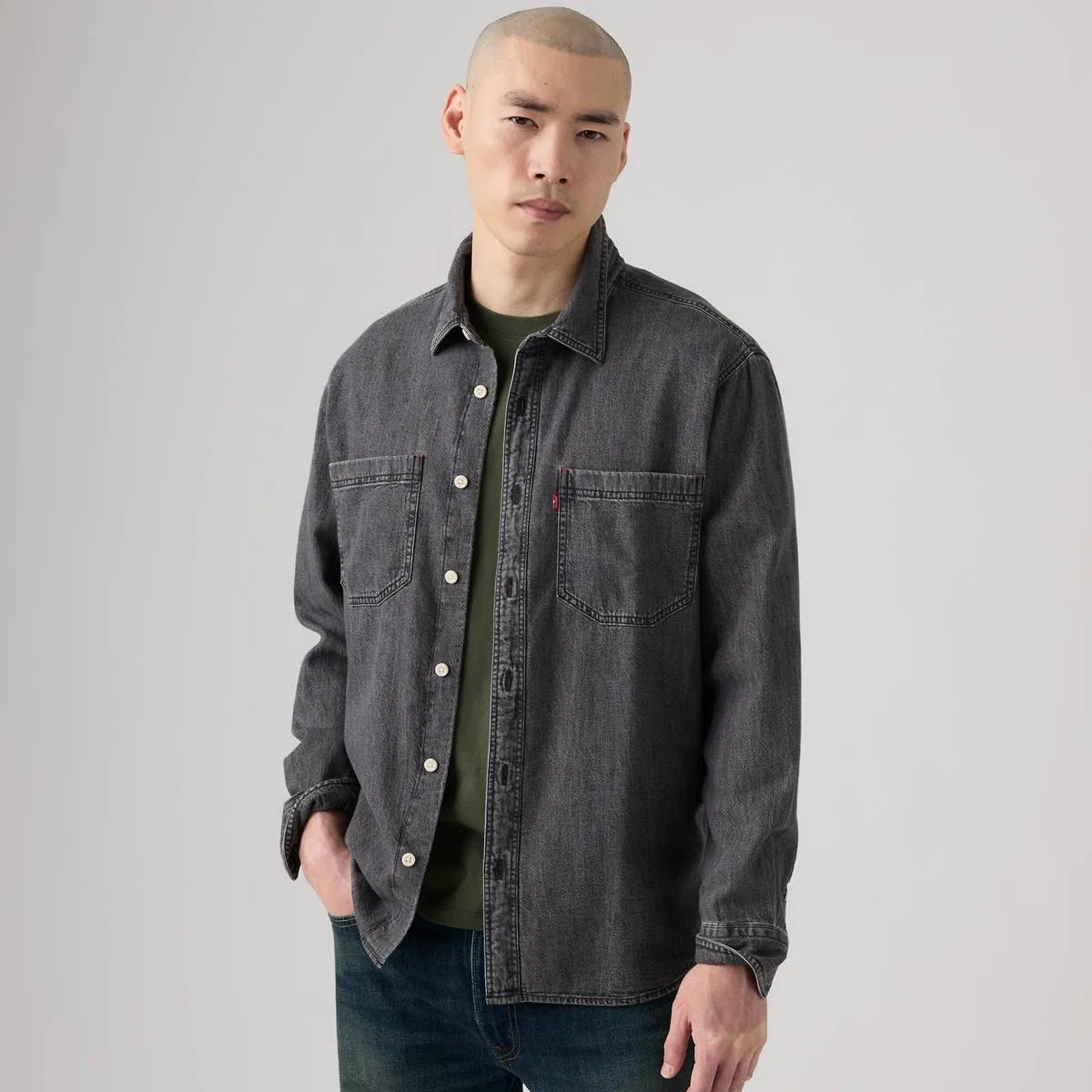 Свободная джинсовая рабочая рубашка Mariposa Levi's, Shirley Washed Black - Black