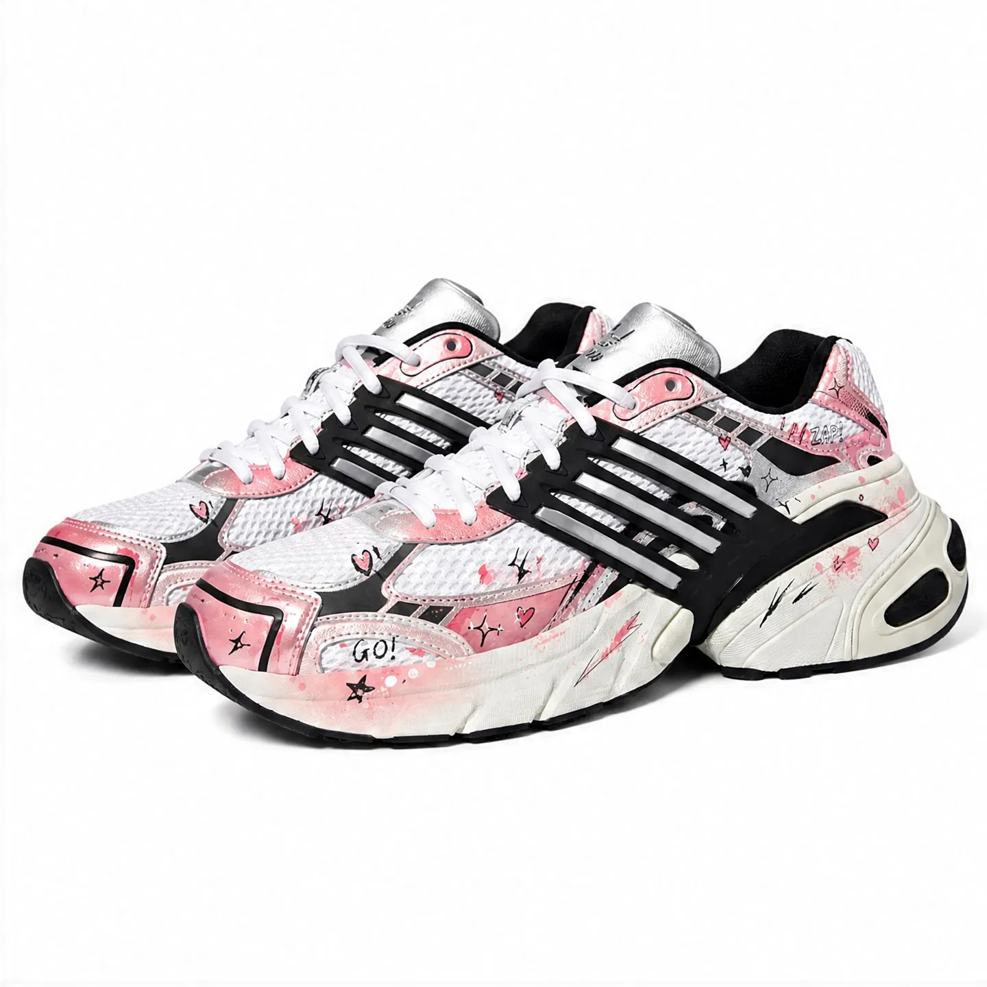 Детские кроссовки-слипоны с толстой подошвой ADISTAR XLG Adidas Originals, Silver Pink — фото 4