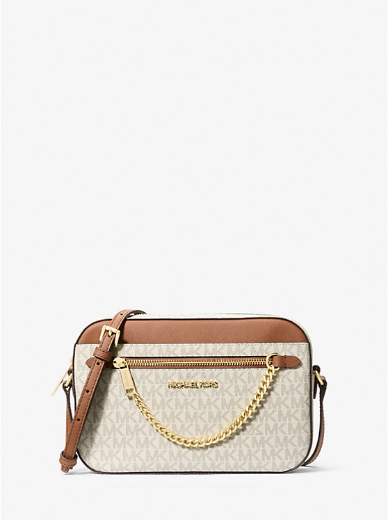 

Сумка Michael Michael Kors Jet Set Large Logo Crossbody, белый/коричневый