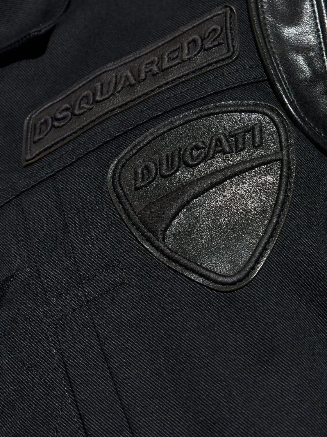 Рубашка-куртка с кожаными рукавами DSQUARED2, черный — фото 4