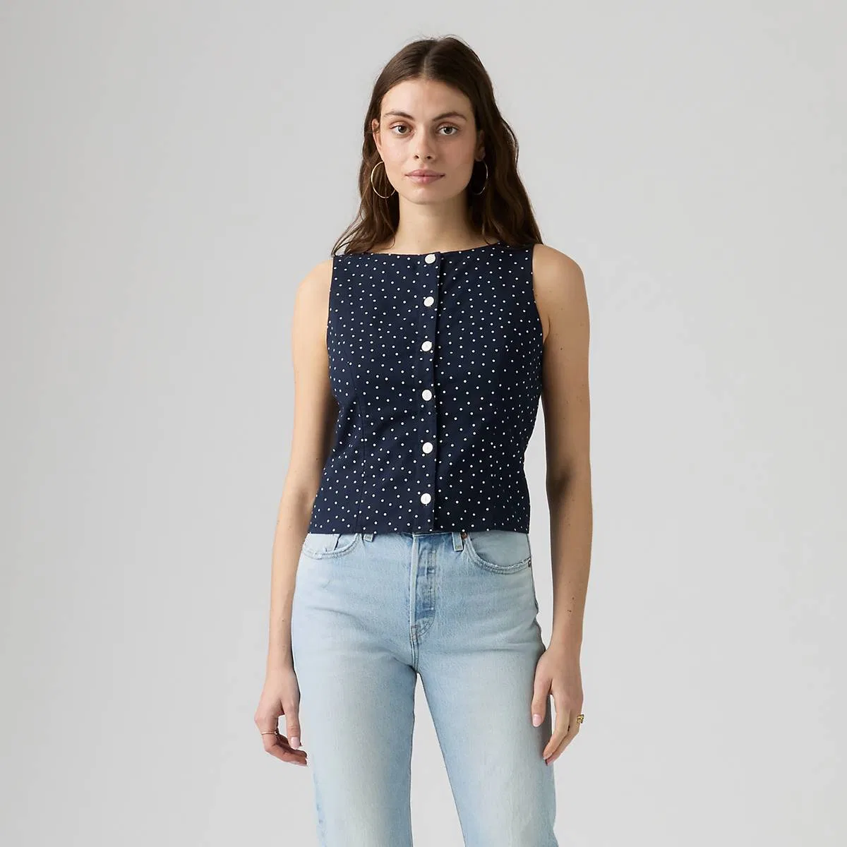 Блузка без рукавов Pippa Levi's, Inga Dot Navy Blazer - Blue — фото 3