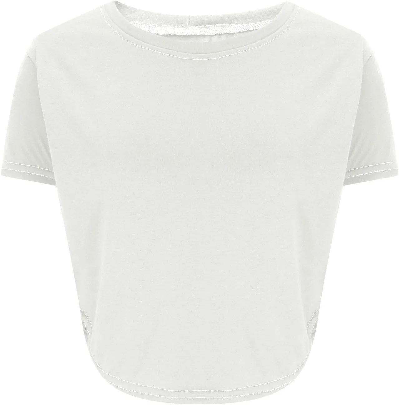 Женская футболка с круглым вырезом и свободным кроем, White — фото 4