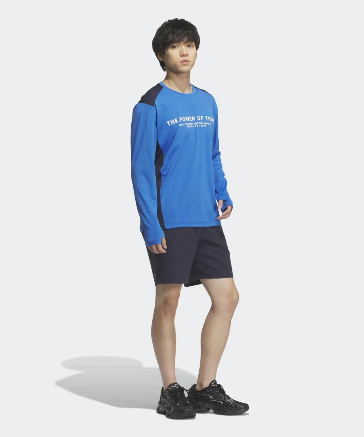 Мужская футболка с длинным рукавомиз даблнайта Adidas Adaptation, Blue — фото 3