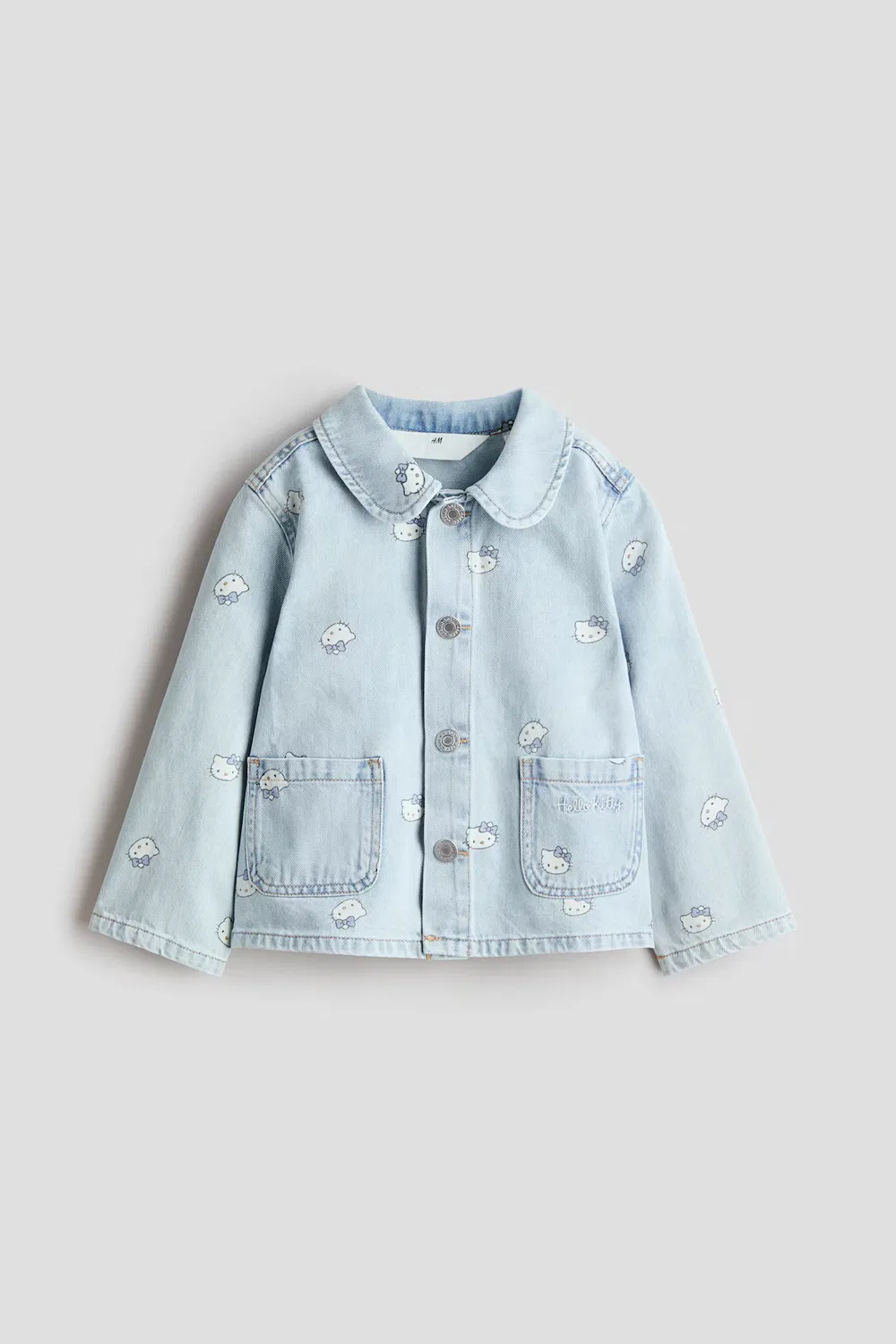 Джинсовая куртка из хлопка с принтом H&M, Helles Denimblau/Hello Kitty