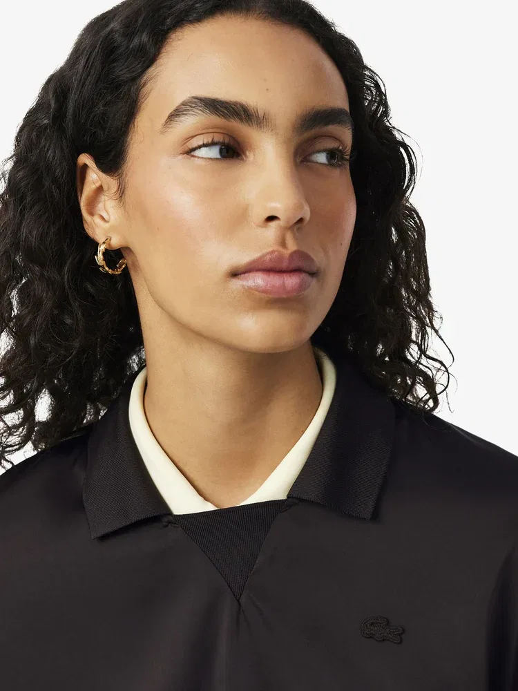 Футболка с длинным рукавом LACOSTE Flowing Satin, сатиновая, Antique Gold — фото 2