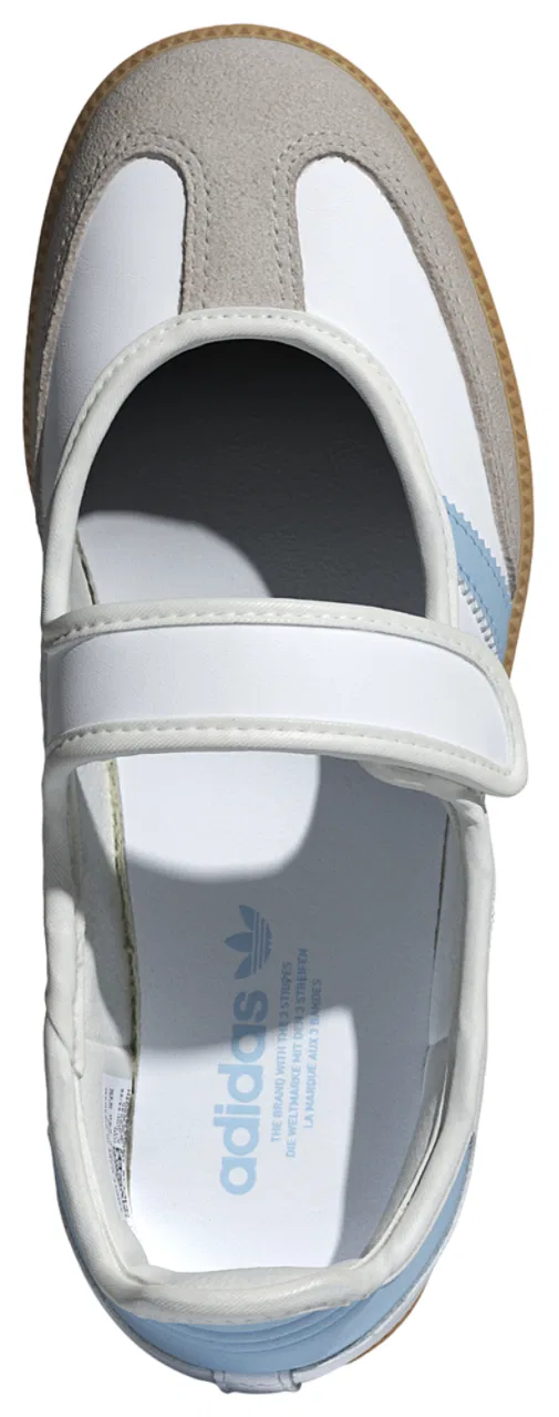 Кеды для девочек Samba Mary Jane Adidas, цвет White/Blue — фото 4