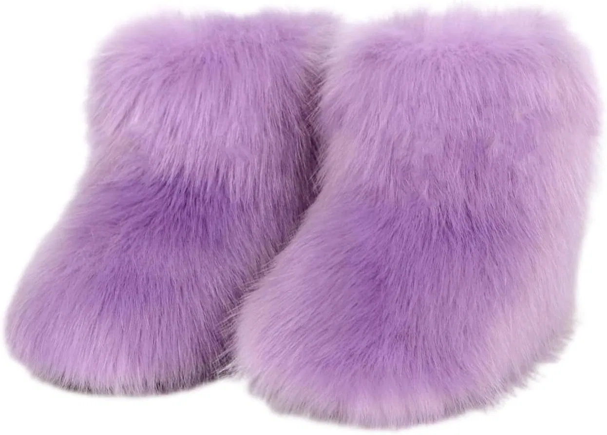 Детские зимние сапоги для девочек с искусственным мехом LLTMALL, Light Purple