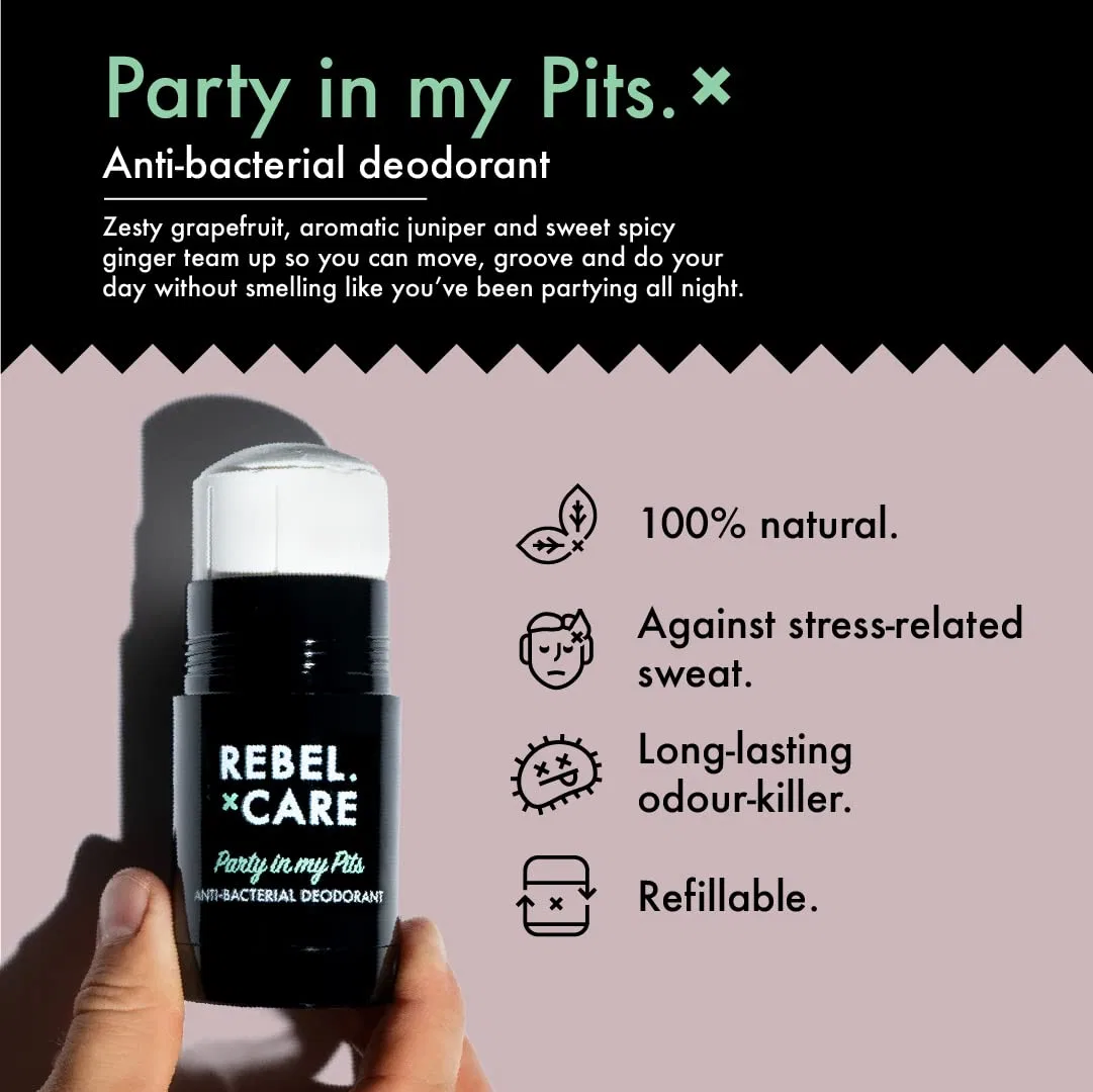 Дезодорант Party in My Pits 75 мл, 3 шт, Набор, Грейпфрут Rebel Care — фото 3