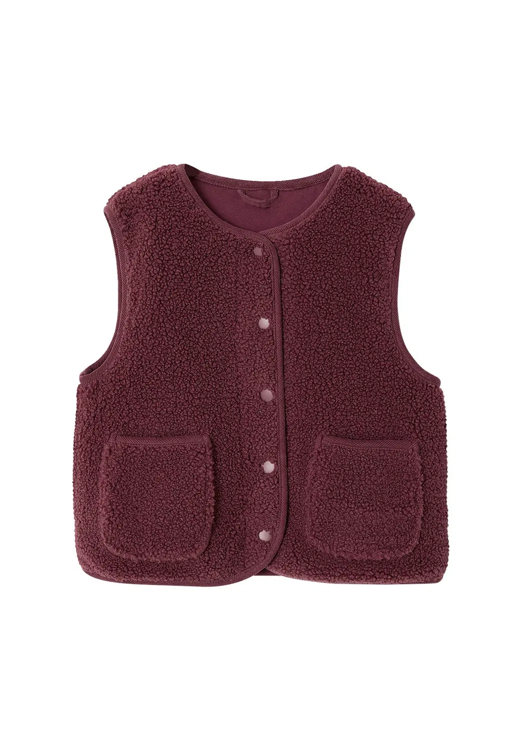 Mädchen weste aus teddyfleece - жилет Vertbaudet, Pflaume