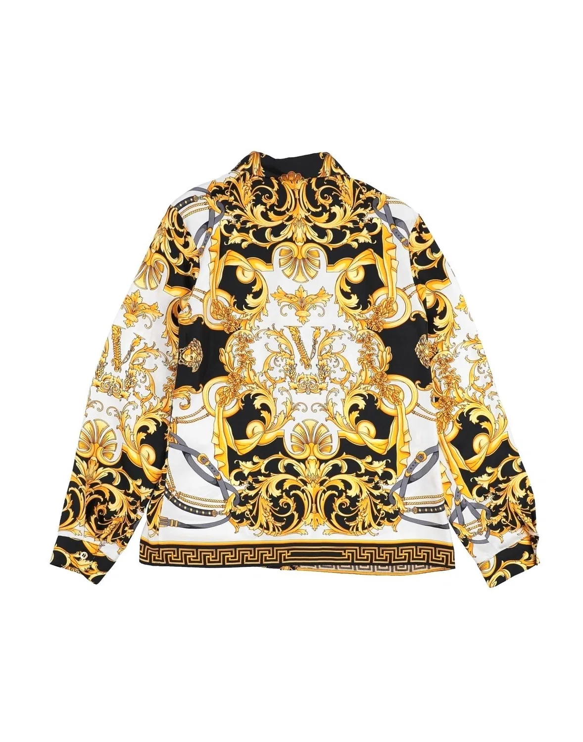 Атласная рубашка с длинным рукавом Versace Young, белый — фото 2