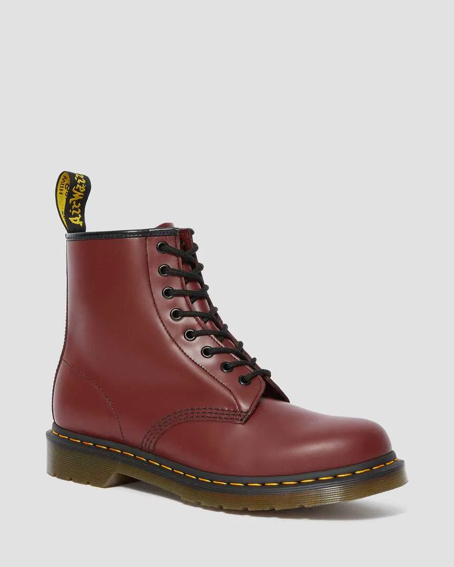 Ботинки на шнуровке из гладкой кожи 1460 Dr Martens, красный