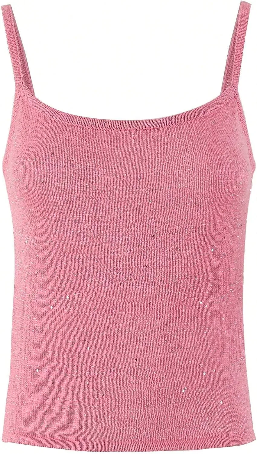 Женская пляжная накидка с бахромой Sleeveless Short Sleeve Pink Spaghetti Strap Camisole Top, Pink — фото 2
