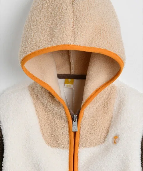 Детская флисовая куртка с длинным рукавомClip Round Pocket, moimoln, Pink — фото 3