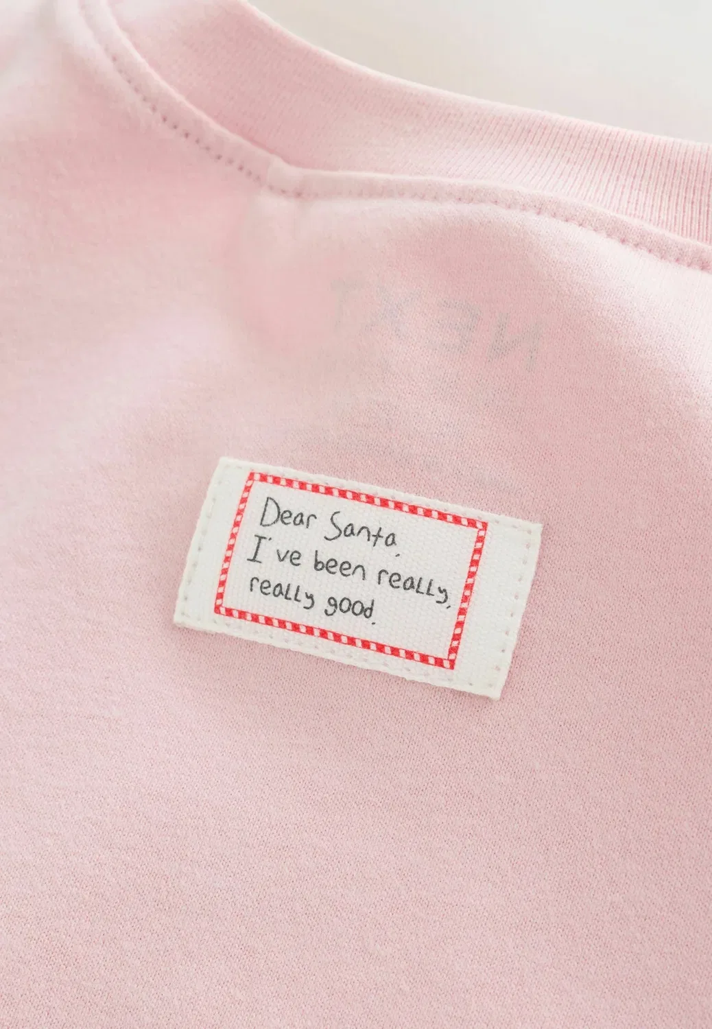 Классический крой - топ с длинным рукавом - топ с длинным рукавом Next, Light Pink Chistmas Applique — фото 4