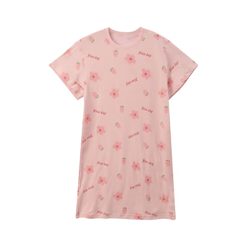Детская ночная рубашка с коротким рукавом Red bean, Pink