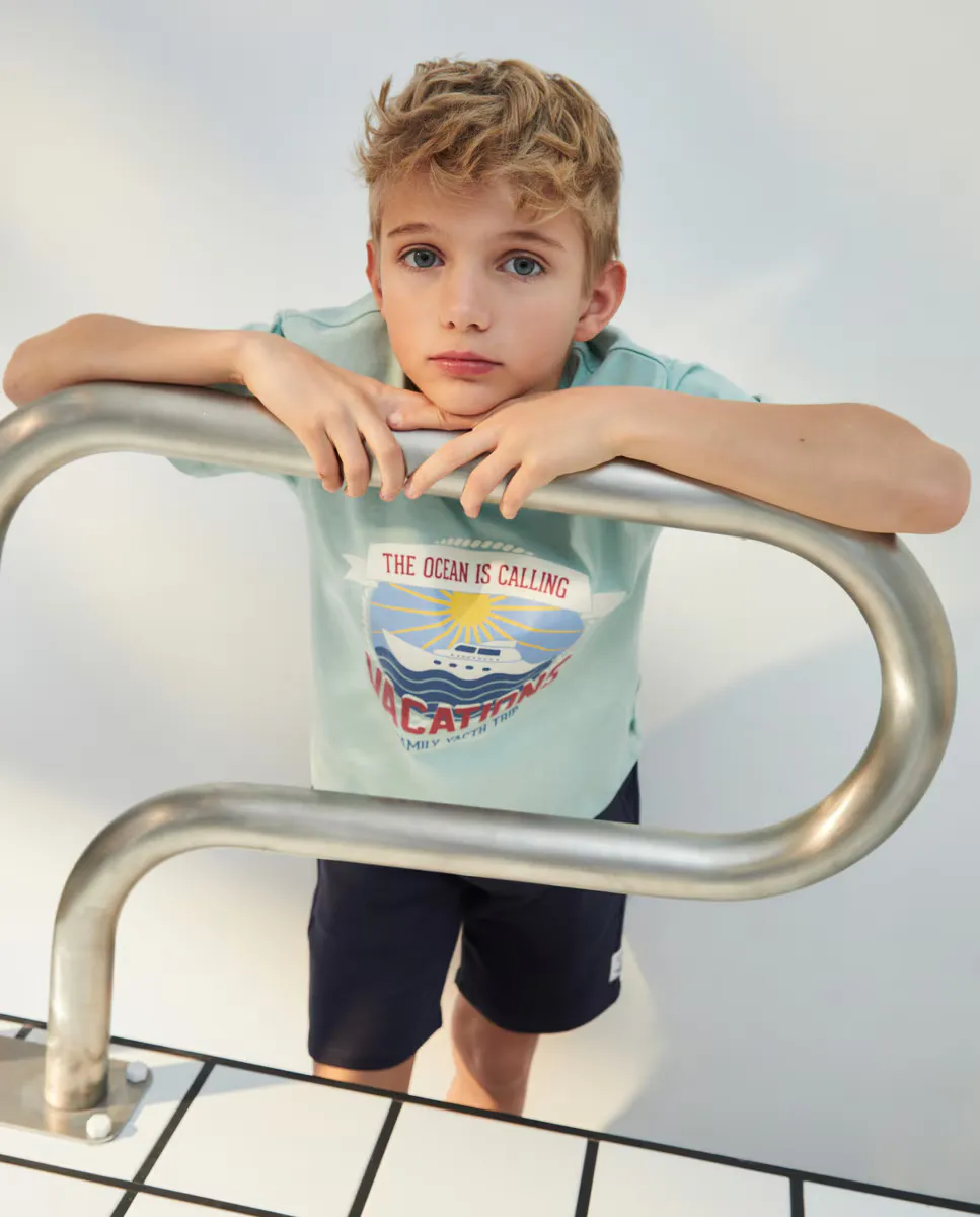 

Футболка с коротким рукавом и графическим рисунком для мальчиков Kids El Corte Inglés, зеленый