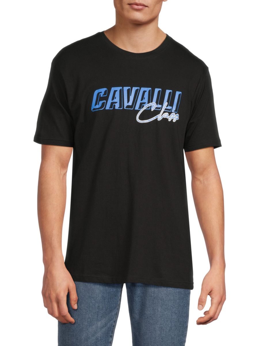 

Футболка с круглым вырезом и графическим принтом Cavalli Class by Roberto Cavalli, черный