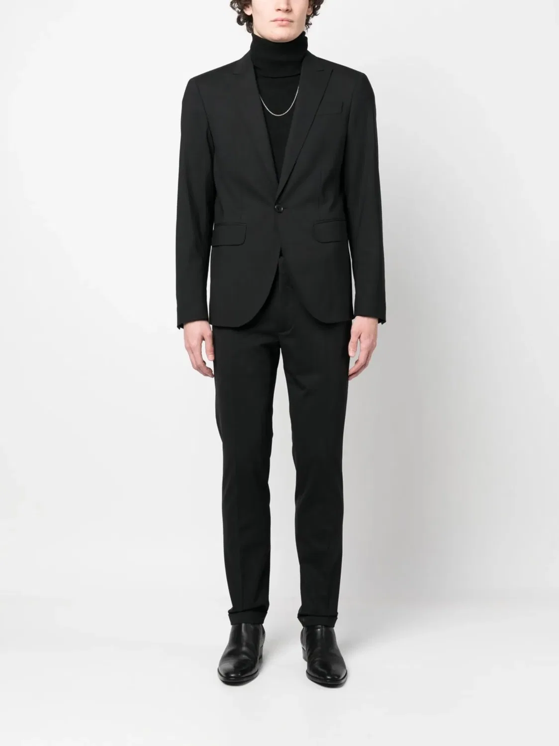 Приталенный однобортный пиджак DSQUARED2, черный — фото 2