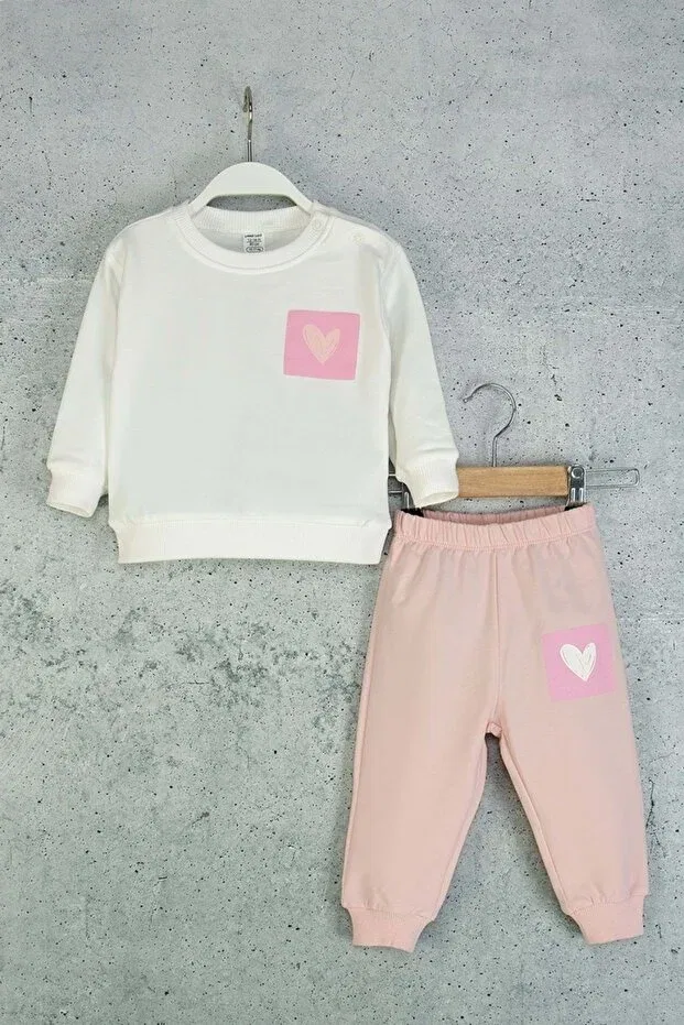 Детский комплект из свитшота и брюк для девочек с принтом Basics Ww Waka Waka Kids Store, Ecru — фото 2
