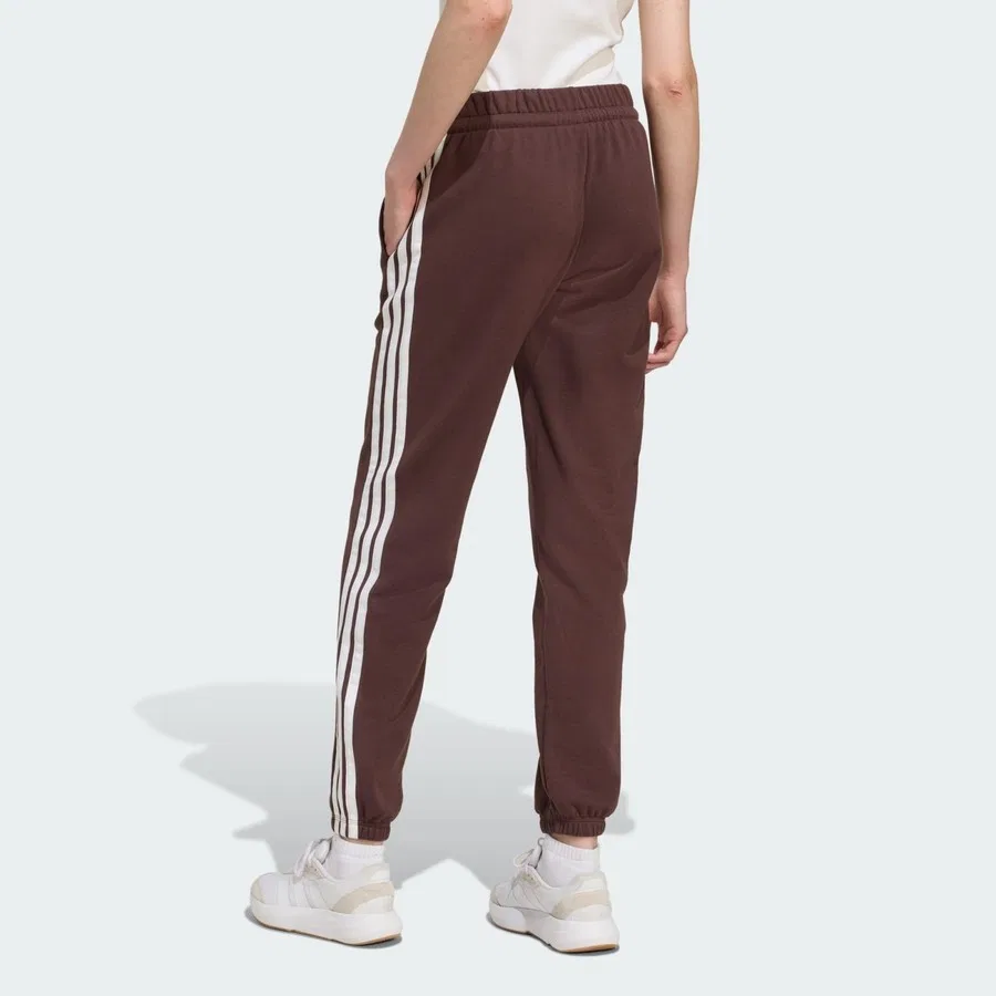 Спортивные штаны с манжетами Essentials 3-Stripes Sportswear adidas, Коричнево-белый — фото 2