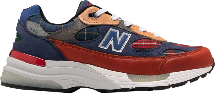 Кроссовки New Balance Concepts x 992 Made in USA 'Plaid', оранжевый — фото 2