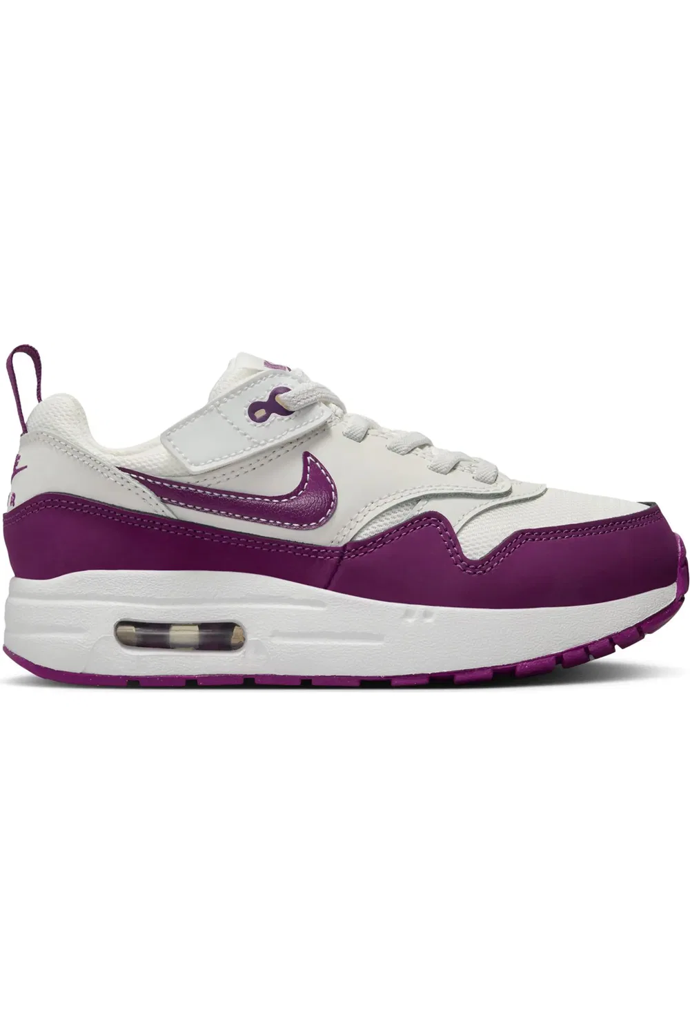 Детские кроссовки на шнуровке с EasyOn Air Max 1 Nike, Summit White/Viotech/White — фото 2