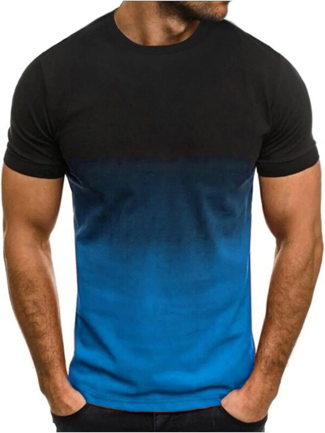 Мужская футболка с градиентным контрастом Slim Fit, Blue
