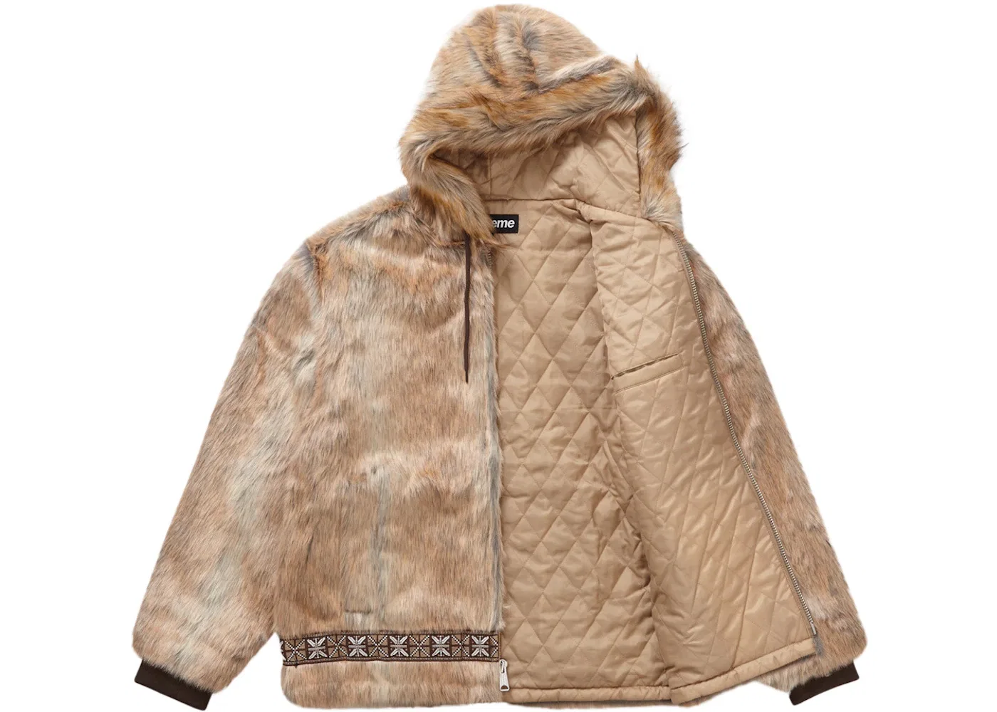 Мужское пальто из искусственного меха Parka Supreme, Brown — фото 2
