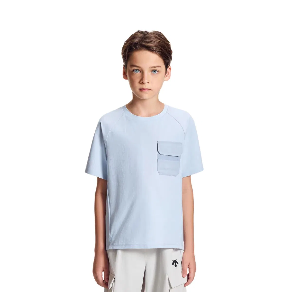 Детская футболка с круглым вырезом из тонкого хлопка Thin, DESCENTE, Cream — фото 3