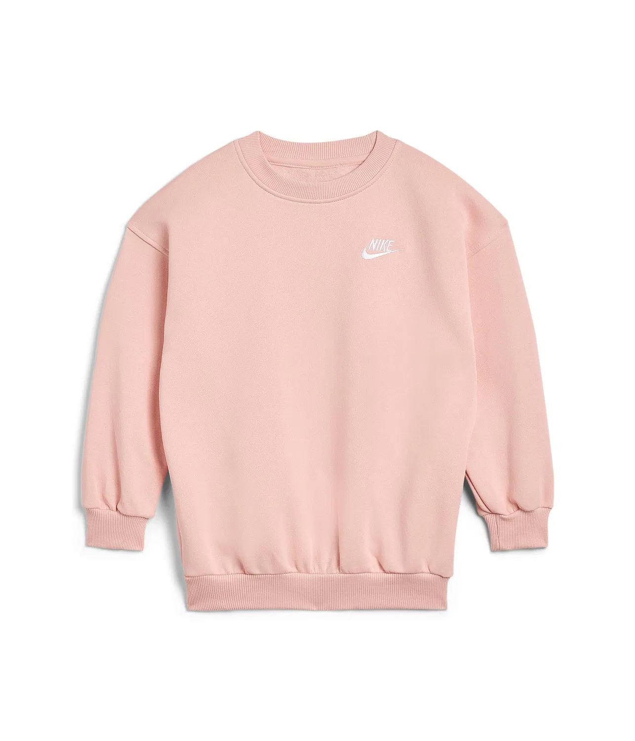 Флисовая толстовка NSW Club Fleece LBR Oversized Crew Sweatshirt (для маленьких и больших детей) Nike Kids, Arctic Orange/Arctic Orange/White