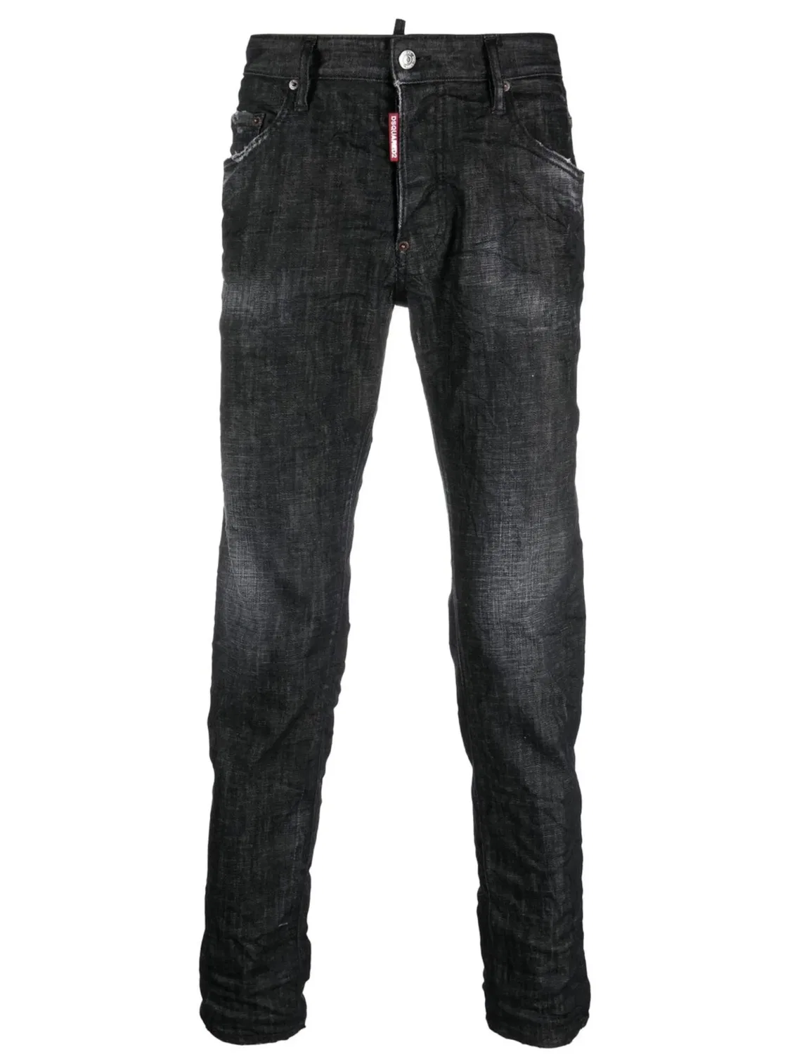 Джинсы скинни с потертостями DSQUARED2, черный