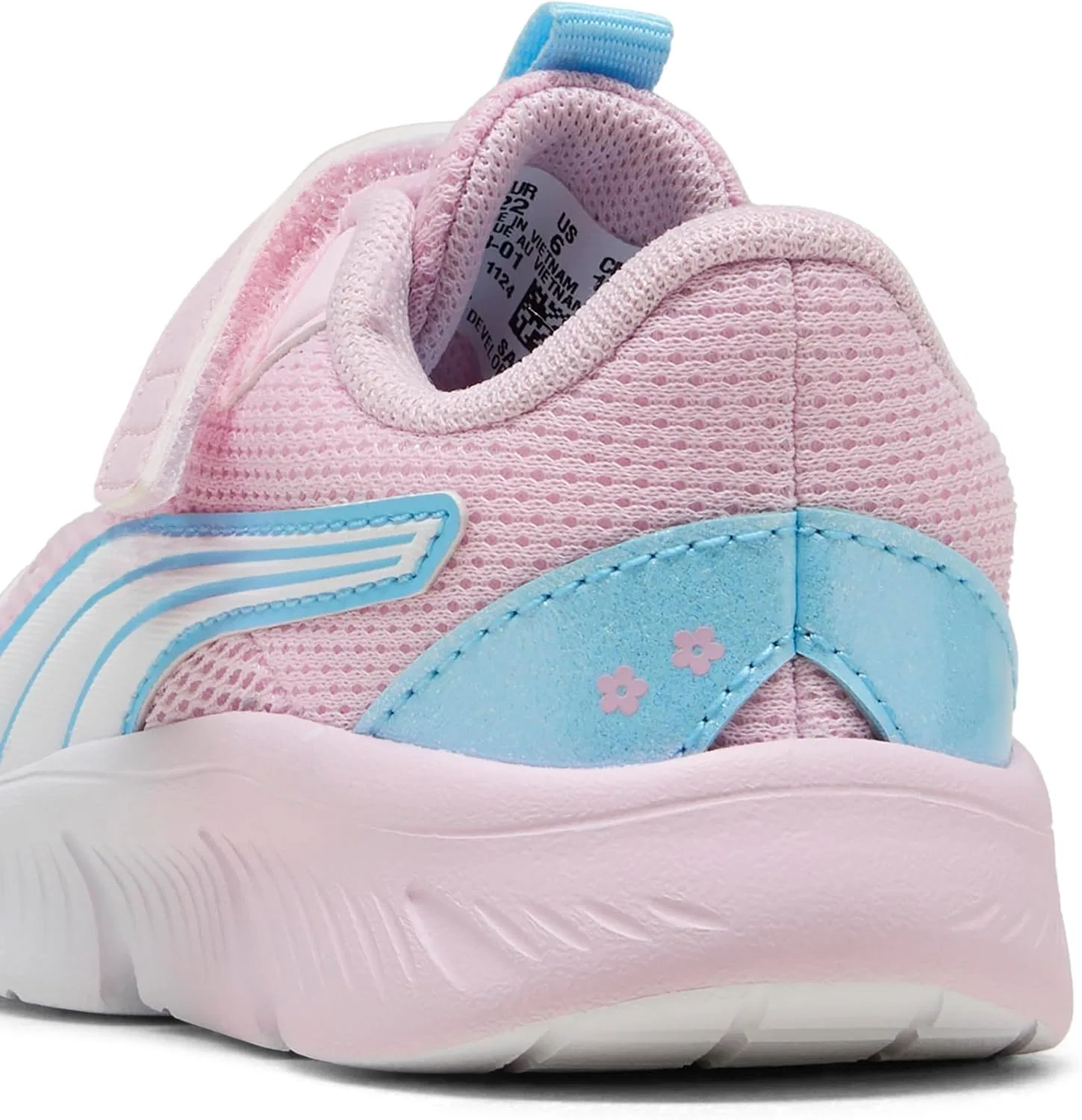 Детские кроссовки для девочек с альтернативной застежкой Modern Jelly Heaven PUMA, Pearl Pink-Vibrant Blue-Puma White — фото 3