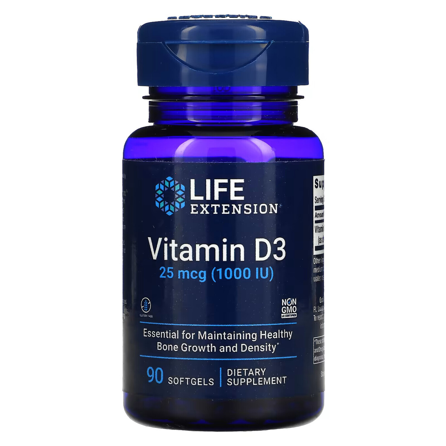 

Life Extension, Витамин D3, 25 мкг (1000 МЕ), 90 мягких таблеток