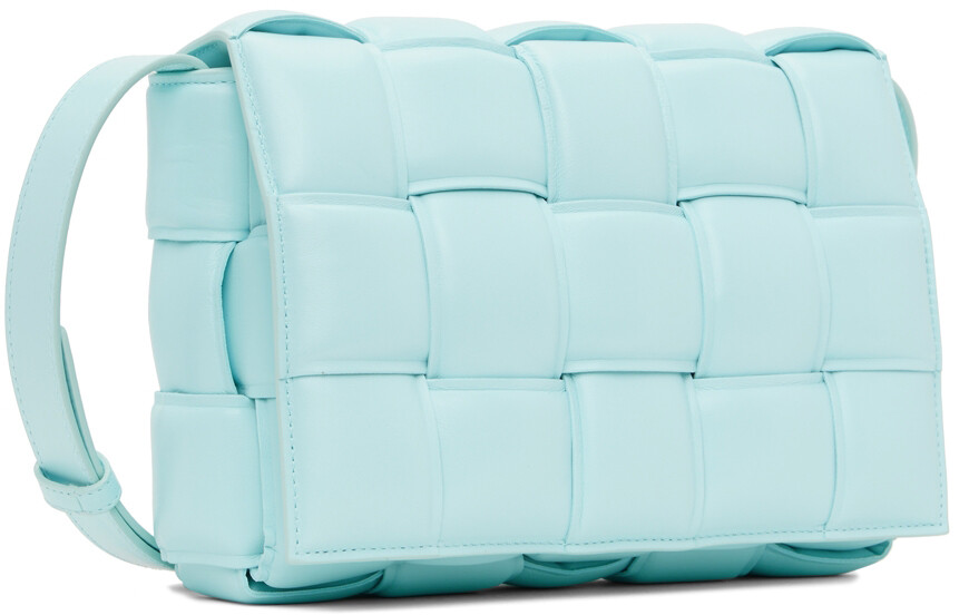 Синяя стеганая сумка через плечо с кассетой Bottega Veneta — фото 2