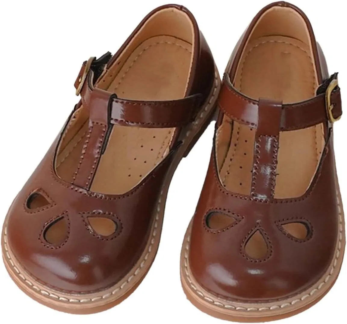 Детские туфли Мэри Джейн для девочек, балетки Little Ballet Flats, Brown — фото 3