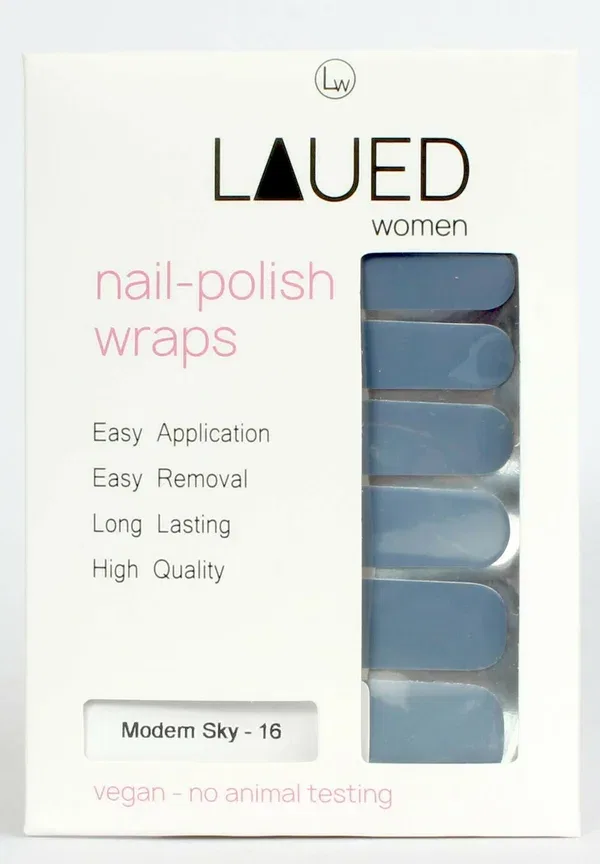 Наклейки для ногтей, веганские, Laued nagelfolien solid blue, Vargu, Modern Sky 12 г