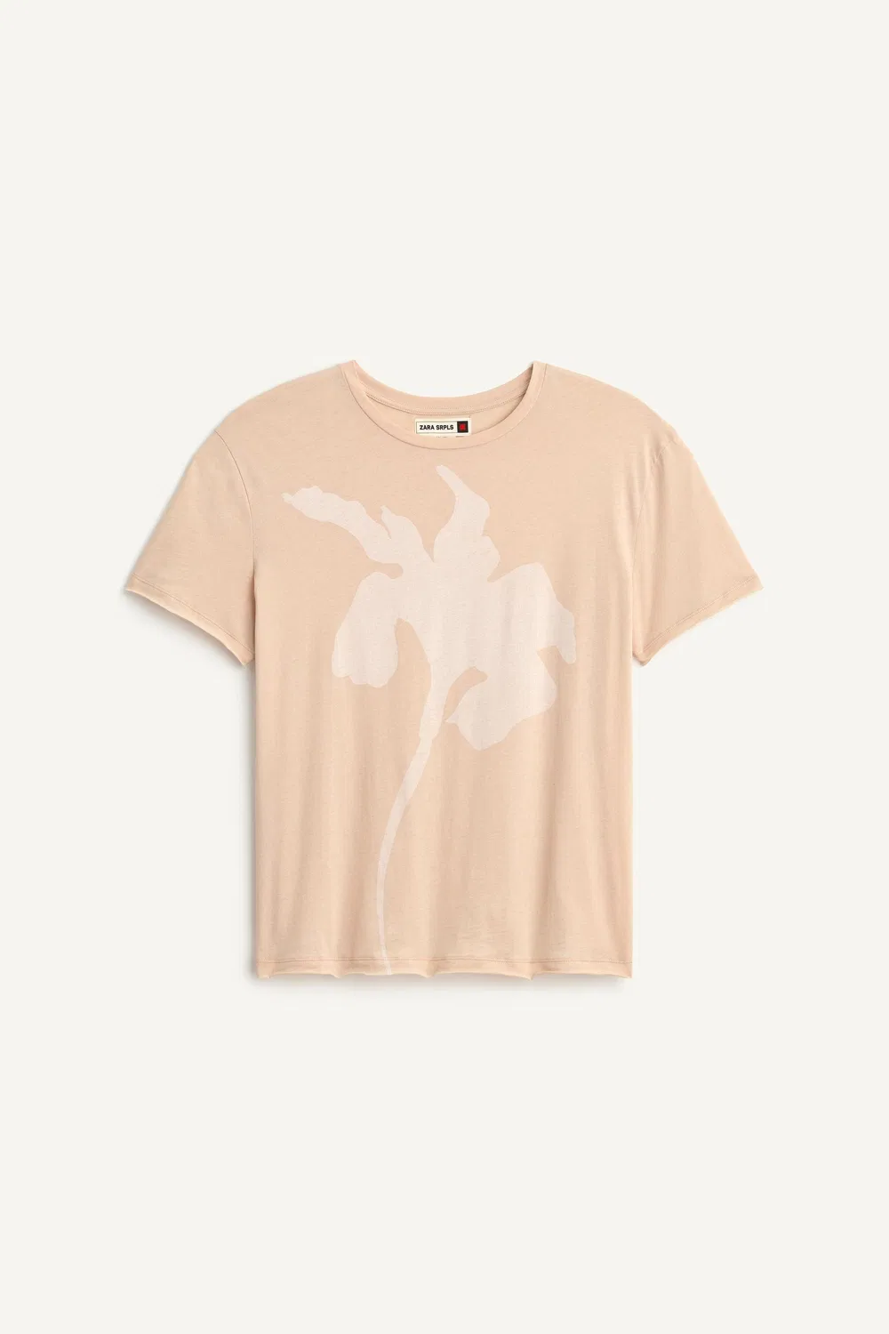 Футболка FLWR PRNT T ZARA, Light ecru — фото 3