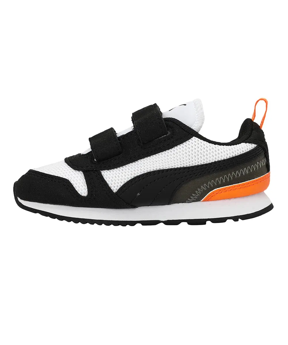 Детские кроссовки для мальчиков с липучками PUMA R78 V Inf PUMA White PUMA Black Vibrant Orange — фото 2