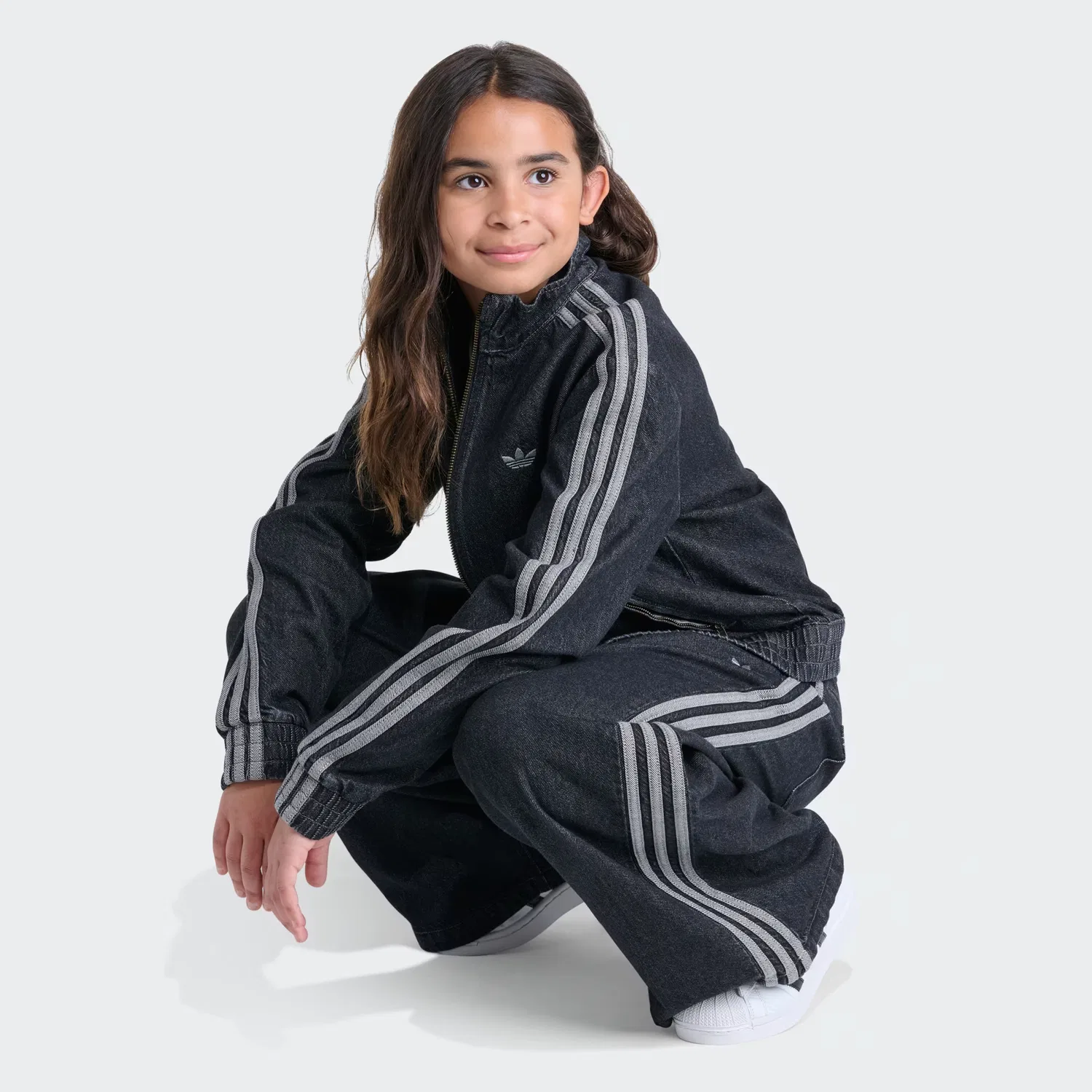 Детская джинсовая куртка на молнии Firebird Adidas Originals, черный