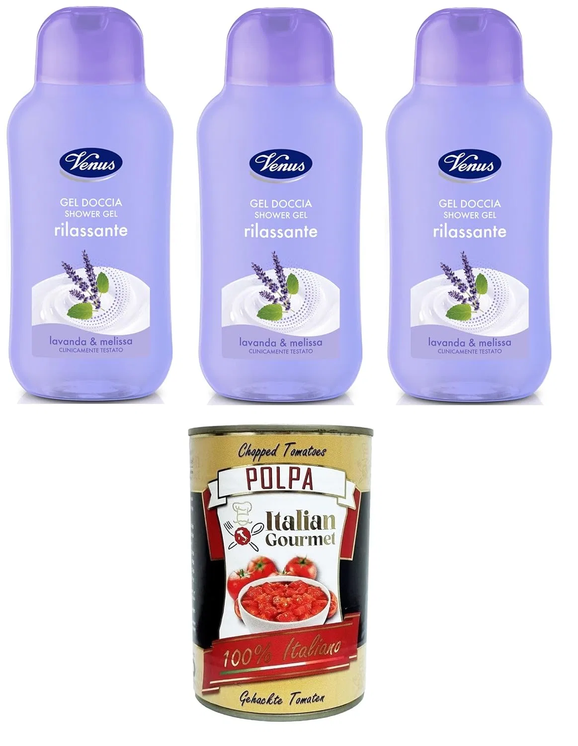 Гель для душа Relaxing Shower Gel Lavender and Balm Italian Gourmet E.R., 3 x 250 мл, Violet