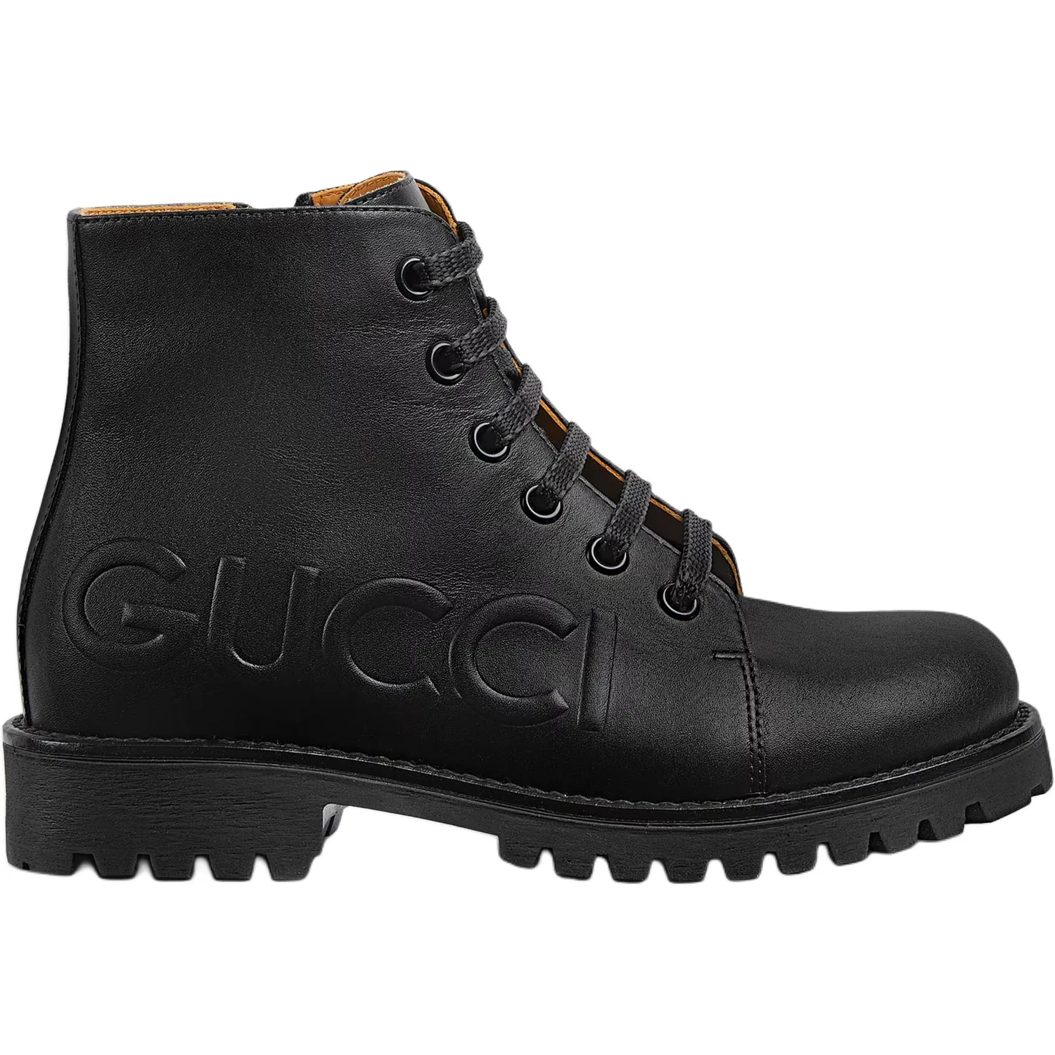 Детские кожаные ботинки с принтом лошади, Horsebit Leather High top, GUCCI — фото 3