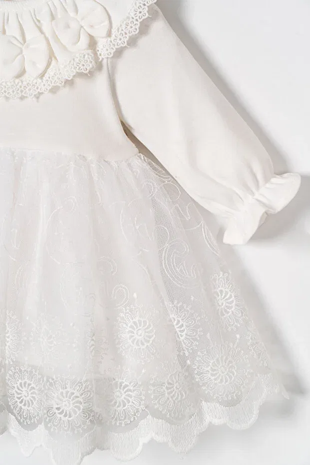 Детское платье для девочек кружевное Miniday Baby, Ecru — фото 4
