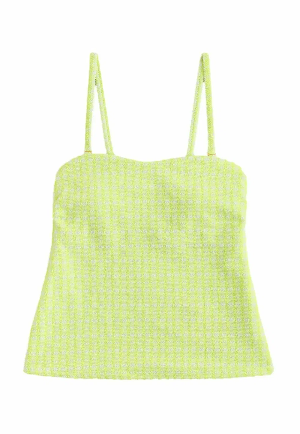 Топ-Танкини с открытой спиной для высоких девушек Next, Lime Green Gingham Crinkle