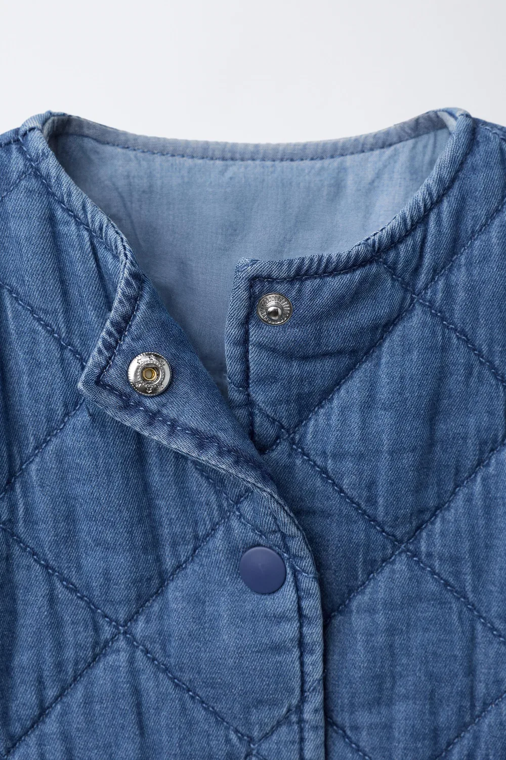 Стеганая джинсовая куртка ZARA, Blue — фото 3